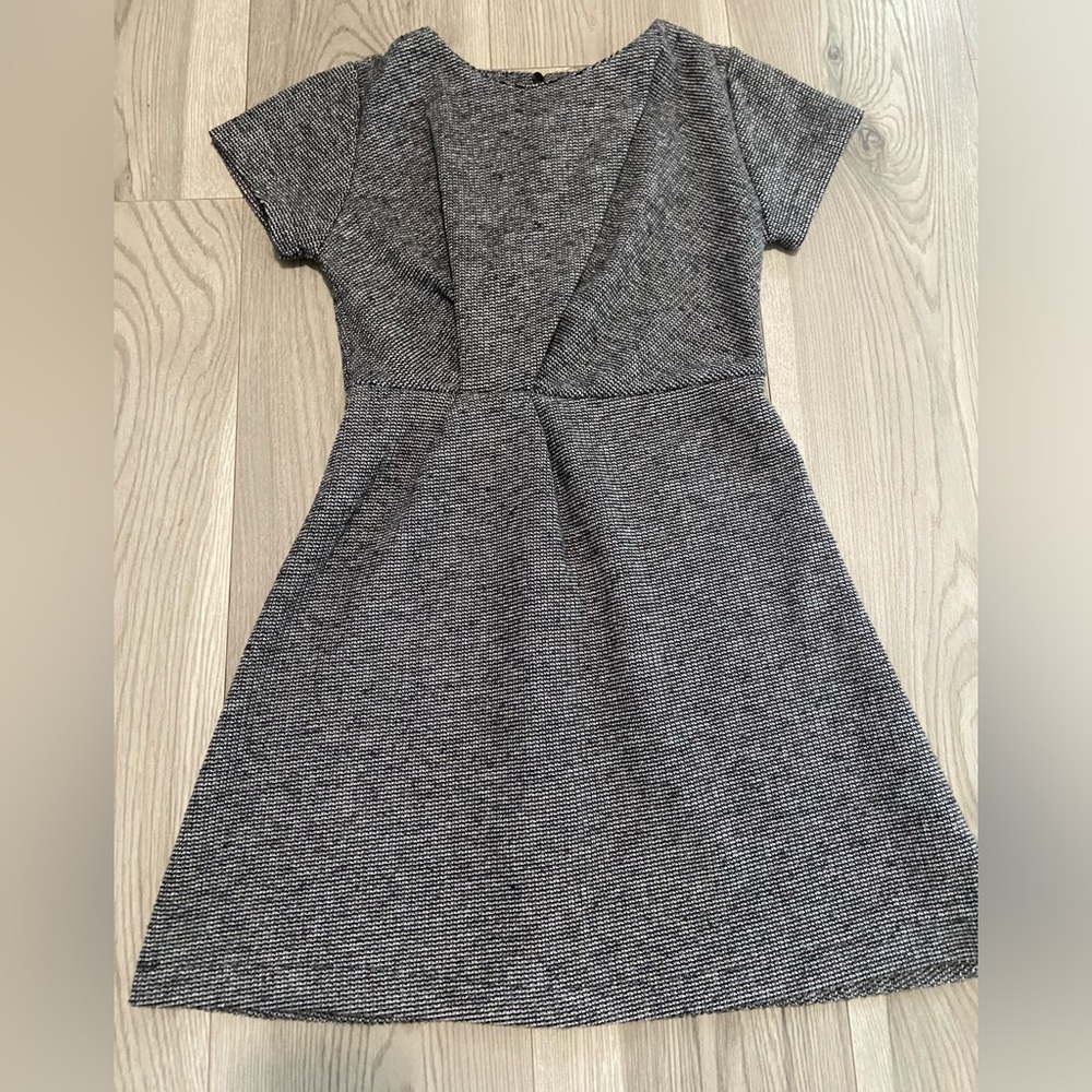 Zara Gray Fit And Flare Short Sleeve Dress Size 10